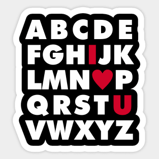 ABC I heart U Sticker